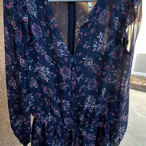 Joie Floral Navy Jumpsuit